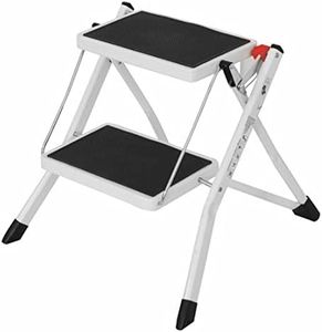 TIENDA EURASIA - Escalera de 2 Peldaños, Escalera Plegable de Aluminio, Escalera Plegable con Superfice Antideslizante, Escalera Resistente a 150 Kg, Escalera de Tijera de 48,5 x 44,5 x 49,5 cm