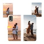 Sunrive Personalised Custom PU Leather Phone Case compatible with Nokia C32,Customised Cover with your own photo,image,Picture,or text Make Your Own Case + Phone Lanyard