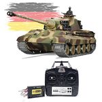 Novahobby Imported 1/16 RC Remote Control 2.4G Henglong Smoke & Sound Tank Steel Gearbox Metal Tracks Drive/Idle Wheel Promotion Version Airsoft BB Infrared Combat (3888A King Tiger)