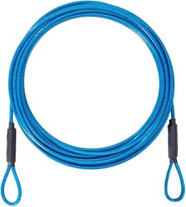 3.3mm (1/8 Inch) Outdoor Travel Security Cable-3/4/6/10/15/20/30ft Luggage Lock Safety Wire Flexible Steel Wire Rope with Double Loop Safety for Luggage, Bike, Lock (Blue, 30ft-(1Pack)