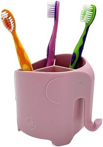 The Original Canette Elephant Toothbrush Holder - Cute Organizer for Your Bathroom! Perfect Toothbrush Holder for Children, Helps Kids Love Brushing Teeth! (Pink)