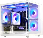 WIWB Gaming PC Desktop, Ryzen 7 8700F, GeForce RTX 5060(8G), 32GB DDR5 RAM, 1TB NVMe SSD, 650W PSU Tower Computer (White)