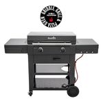 Char-Broil Gas BBQ Versa-Tile Plancha 2-Zone Griddle Gas Grill, Barbecue with 3-in-1 Tile System: Griddle, Grill & Pizza Oven - Ideal for Outdoor Cooking, Garden, Balcony and Patio