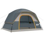 CAMPROS CP Tent 6 Person Camping Tents, Waterproof Dome Tent with Rainfly, Large Mesh Windows, Wider Door, Easy Setup, Portable with Carry Bag
