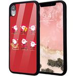 Idocolors Girly 6 plus/6S Plus Case,Red Design Soft Silicone Bumper&Aluminum Hard Back Anti-Fall Shockproof Protective Cover Funny Cartoon Christmas Santa Claus Case for iPhone 6plus/6S Plus