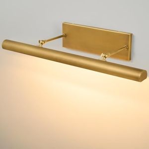 Art Picture Frame Wall Light: 30" Glod Antique Swing Arm Artwork Paintings - Dimmable Long Brass 4 Lights Over Photo Framed - Decorative Wall Lighting Above Painting for Gallery Museum Bulbs Included