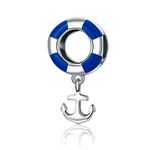 PAHALA 925 Strling Silver Ocean Lifeboy Navy Anchor Charms Fit Bracelets Necklace