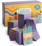 THE TWIDDLERS 50 Boxes of Wax Crayons for Kids, 8 Crayons Per Box, 400 Total - Mixed Coloured, Perfect Mini Crayon Packs for Party Bag Fillers, School Classrooms, Arts & Crafts, Restaurants