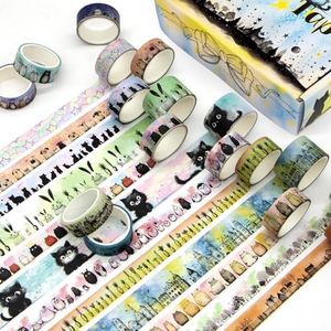 Jniseger Cute Washi Tape Set 24 rotoli Kawaii Animali Decorativi Washi Tape per Scrapbooking Supplies, Bullet Journal Supplies, Junk Journal, Kids Art Craft Tape