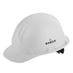 KARAM PN561 Safety Helmet for Men Industrial & Construction Helmet | Sider Adjustment Type with Adjustable Chin Strap | Work Helmet with Side Slot for Attachment |EN Certified | White