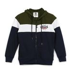 Alan Jones Clothing Boy'S Colorblock Cotton Hooded Regular Sweatshirt (Green_6 Years-7 Years)