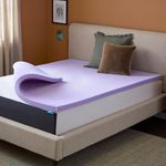 LUCID 2 Inch Lavender Infused Memory Foam Mattress Topper-Ventilated Design-Full Size