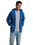 Fruit of the Loom Unisex-Adult Eversoft Fleece Hoodies, Pullover & Full Zip, Moisture Wicking & Breathable, Sizes S-4x, Mellow Blue Full Zip, Medium