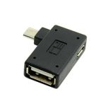 CY 90 Degree Right Angled Micro USB 2.0 OTG Host Adapter with USB Power for Galaxy S3 S4 S5 Note2 Note3 Cell Phone & Tablet