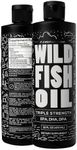 Wild Foods Liquid Omega 3 Fish Oil Supplement, Lemon, 16 oz (4 pk) | Wild Caught, Burpless, Odorless, Non-GMO, Gluten Free | DPA, DHA, EPA Triple Strength Heart & Joint Nutrition for Women & Men