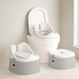 3-in-1 Toddler Potty Training Toilet for Boys and Girls Multi-use Baby Potty Chair for Toddlers 1-3 Training Potty Seat Toddler Toilet Baby Potty Training Seat with Step Stool (Gray)