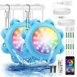 BYLIFITY LED Pool Lights, 20W Dimmable Color Changing Swimming Pool Light with Remote APP Control, IP68 Waterproof Underwater Submersible LED Lights for Inground, Above Ground, Indoor & Outdoor Pools