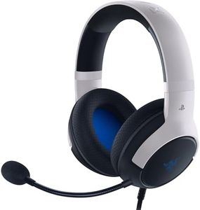 Razer Kaira X - Auriculares de juego con cable para PlayStation 5 + PC + Mac + Switch + Móvil (controladores de 50 mm, micrófono cardioide, control de volumen) Negro y Blanco