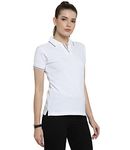 Scott International Women's 100% Pure Organic Cotton Regular Fit Polo T-Shirt | Womens Polo Collar Neck T-Shirt | Cotton Plain Polo Neck Half Sleeve T-Shirt | Tshirts for Women (White,XL)