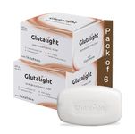 Glutalight Soap | Glutathione | Fades Dark Spots & Hyperpigmentation | Tan Removal Soap For Women & Men | Helps Control Excess Oil | Sabun | Bath Soap Combo Offers | For Radiant Glow - Pack of 6