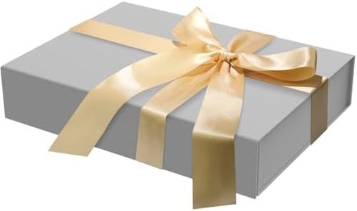 MOZRRO Gift Box 11.5 x 8.2 x 2.3 In Gift Boxes for Presents Magnetic Closure, Gift Boxes with Lids for Presents Birthday Luxury Jewelry T-shirts Gloves Scarves Books Clothes Gift Wrap - Silver