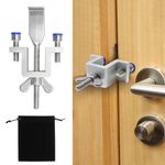 TamBee Door Lock Without Drilling, Upgraded Portable Door Lock with Dual Nut Adjustment, Hotel Door Lock Travel Safety, Portable Travel Door Safety Lock for Travelling Hotel Room Door Lock Inside