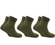 VDangi- Indian Army Socks for Men and Women Ankle-Length Dark Green (Olive) Cotton Unisex Essentials Durable Military-Inspired Pack of 3 Pairs - Free Size