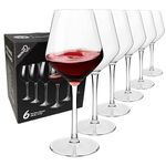 COOKY.D Floating Tritan-Plastic Red Bordeaux Wine Glasses 15oz Unbreakable Long Stemmed Glassware for Pool Party Birthday Dishwasher Safe Set of 6