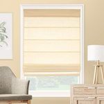 CHICOLOGY Cordless Roman Shades Rustic 100% Cotton Cascade Window Treatment, 23" W X 64" H, La Playa Sand (Light Filtering)