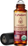 UpNature Beauty Essential Oil Blend Roll On - 100% Organic Castor Oil & Frankincense for Face Under Eye Roller Ball