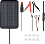 Renogy 5W Solar Trickle Charger Portable Battery Maintainer with Lighter Plug/Alligator Clips/Battery Cables for Car Boat Marine Motorcycles Truck