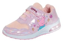 Peppa Pig Girls Light Up Trainers Pink/White EU 25 / UK 8