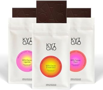 Kaicao Chocolate Negro Selección – Degustación de Tres Chocolates Negros para Regalar – Endulzados con Dátiles – 90% Cacao Origen El Salvador, 85% Cacao Origen Perú y 85% Cacao Origen Uganda – 3 x 70g