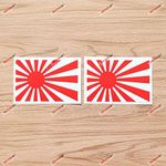 Japanese Rising Sun Flag Decal Vinyl Sticker JDM Japan - 2 Pack Reflective, 4 Inches - Fit for Honda Toyota Mazda Suzuki