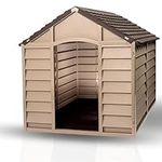 Samuel ALEXANDER Plastic Dog Kennel - 71x71x68cm - Indoor/Outdoor Dog House Shelter, Weatherproof and Durable - Perfect for Garden and Home