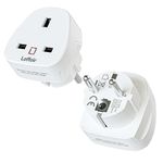 UK to European Plug Adapter by Laffair (2 Pack) - Comprehensive Travel Adaptor UK to Europe, Spain, Germany, Greece, Turkey, Versatile European Plug Adapter, UK to EU Plug Converter