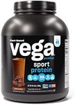 Vega Sport Premium Vegan Protein Powder Chocolate(45 Servings) 30g Plant Based Protein,5g BCAAs,Dairy Free,Gluten Free,Non GMO,Pea Protein for Women and Men,4lbs 5.9Oz(Packaging May Vary)