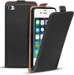 Verco Flip Cover for iPhone 4 4S Case, Flip Style Protective Case for Apple iPhone 4 4S Case Faux Leather Vertical Flip Phone Case Black