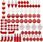 R N' D Toys Candycane Ornament Set – Christmas Candy Cane Shatterproof Balls and Hanging Ornaments for Indoor or Outdoor Xmas Christmas Tree, Holiday Party, Home Décor - 82 Piece Set (Red & White)