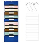 BOHEMIABY Hanging Wall Document Organiser, Colorful Over Door Magazine Holder with 10 Large Pockets for School Home Office, Foldable Folder Holder for Paper,Document,Mails,Books,Archives