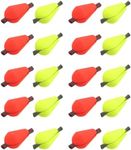 LT Easiyl 20pcs Float Foam Fly Fishing Float Strike Indicator Water Drop Bobber Indicators Accessory Fluorescent Yellow and Orange Red