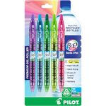 Pilot B2P Colors, Bottle to Pen, Retractable Gel Roller Pens Made from Recycled Bottles, Fine, 5-Pack, Assorted Colors -36621