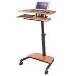 Balt Up-Rite Workstation Sit/Stand Desk, Height Adjustable, 90459, Cherry, 28.5" - 45.5" H x 27.5" W x 22.5" D