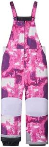 WULFUL Kids Waterproof Ski Bib Boys Girls Winter Snow Pants, Purple Camo, 6-7