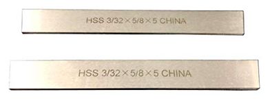 LLDSIMEX Set of 2 HSS Blades 3/32" x 5/8" x 5" for Lathe Parting Cut Off Blade