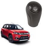 Adhvik Rubber 5 Speed Manual Heavy Duty Car Lever Gear Knob Shifter Handball Head for Maruti Suzuki Vitara Brezza (Black)