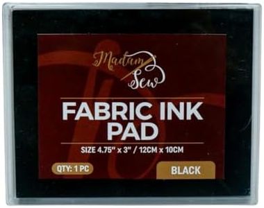 Madam Sew Permanent Fabric Ink Stamp Pad | Crisp, Washable Impressions on Cotton & Linen | Fade-Resistant Fabric Ink Pad for Fabric Crafts, Labels & Gifts | Works with All Rubber Stamps (Black)