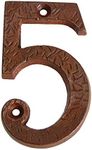 RCH Hardware Rust Finish Wrought Iron Tall House# 5, Aged Rustic Country Style Matching Screws Included | 8325RST75, 3"