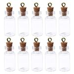 10 PCS Small Glass Bottles With Cork Lids, Mini Glass Bottles With Stoppers Snuff Kit 3ml Empty Spell Jars Miniature Potion Bottles Small Message Bottles Tiny Wishing Bottles for DIY Crafts Decoration