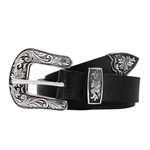 trysco®, Pure Genuine Leather, Girls/Women Multi Purpose Belt (Waist Size -34") (width 23MM) (Black)